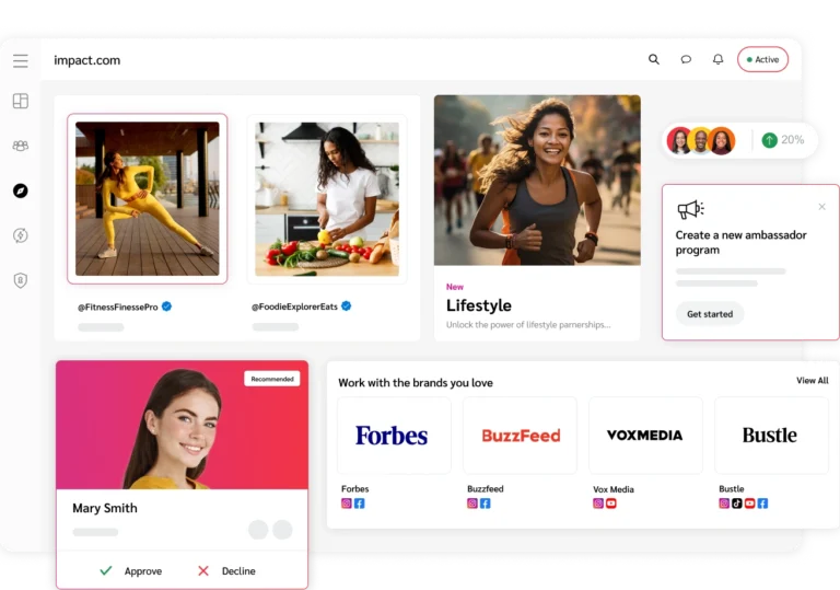 preview of impact.com discover section